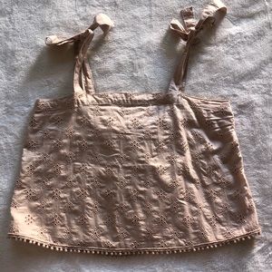 tan/pink square tank from american eagle